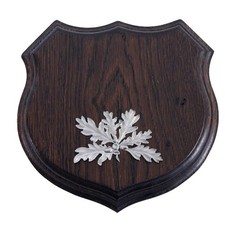 1Wappenschild Cinghiale Af 17cm Scudo Trofeo Forma Stemma Rovere Foglie