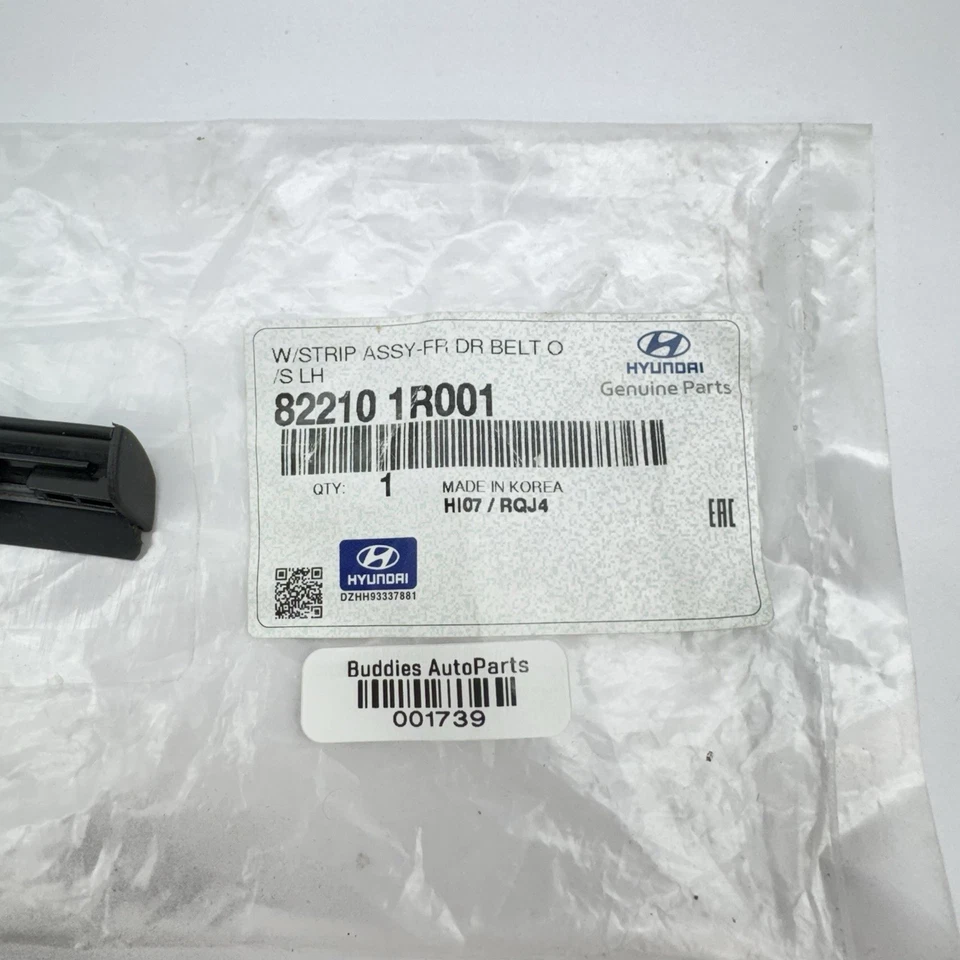 2015-2017 Hyundai Accent Belt WeatherStrip moldura porta dianteira esquerda 82210-1R001 - Imagem 4 de 4