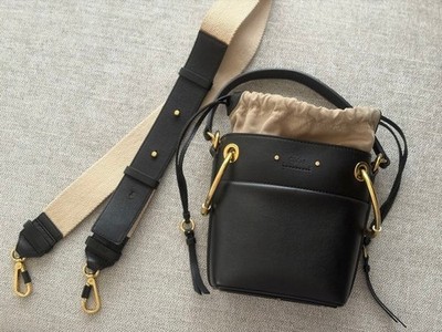 [Used] Authentic Chloe ROY Shoulder bag Leather Small Black Women Fashion JAPAN