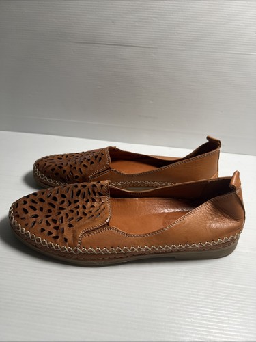 Isabella Rossi Size 40 Women’s Brown Armond Cut Out Loafer Style Leather Shoes - Bild 2 von 7