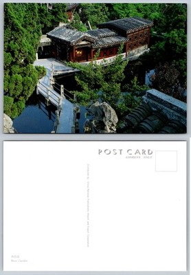 West Garden China Scenic Postcard Traditional Architecture Bridge Water