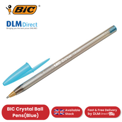 BIC Kristall Kugelschreiber Blau 1,6 mm Mittlere Spitze Stift Glatt und Zuverlässig Schreibstift