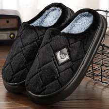 Warm Designer Fur Slippers for Men with Non-Slip Cushioned Platform Sole