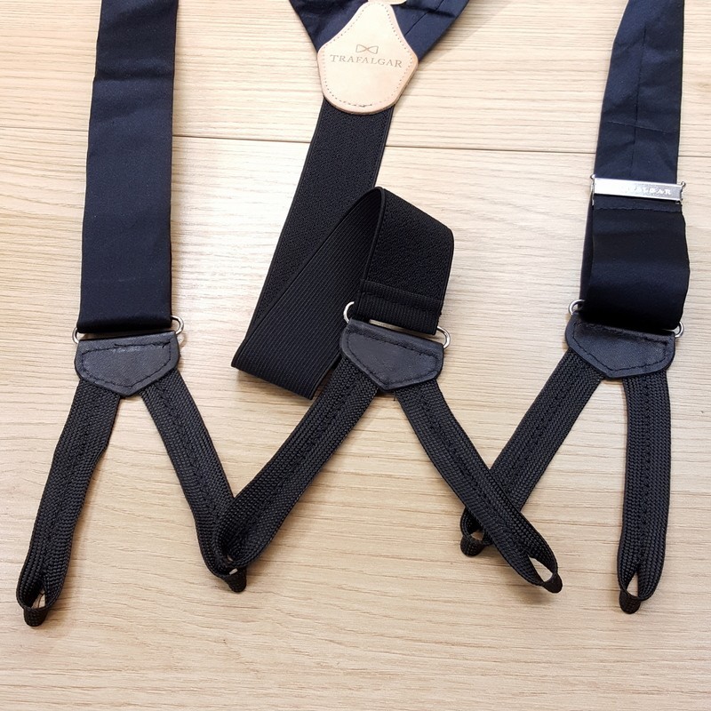 TRAFALGAR Solid Black Suspenders - image 2