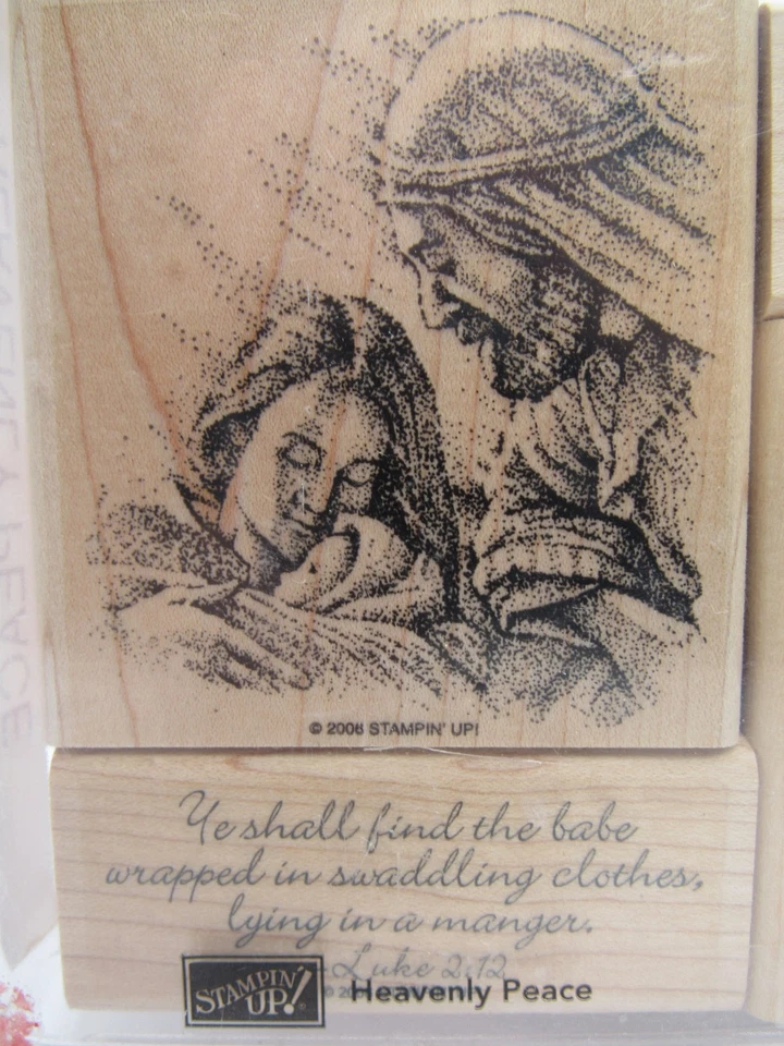 Набор деревянных марок Stampin' Up Heavenly Peace 2006 Рождество Рождество снят с производства - Изображение 4 из 4