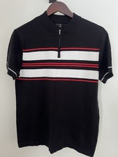Black Men s Retro Zara Knit Short Sleeve Zip Size L