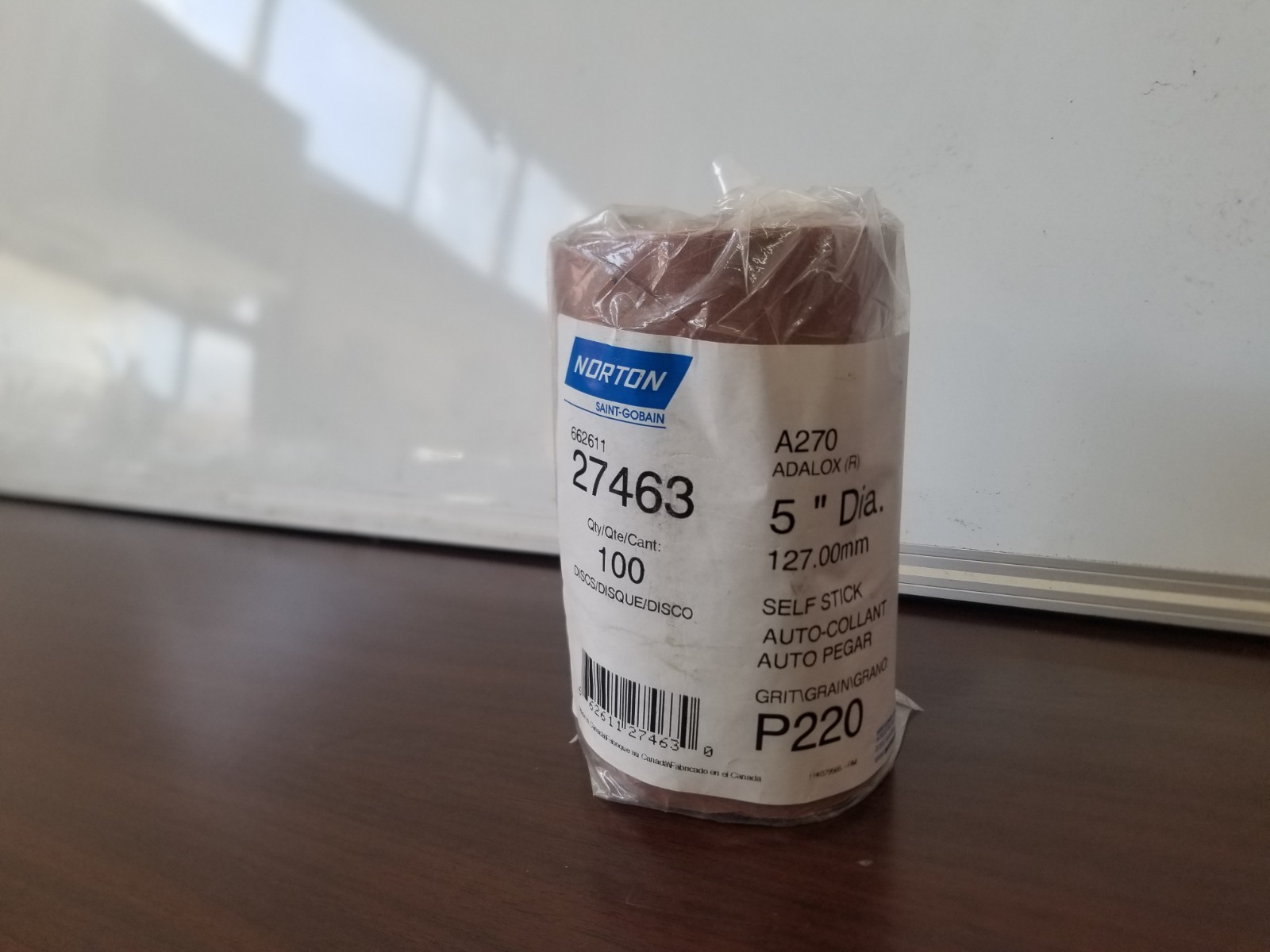 NORTON- A270 5" 220P PSA sandpaper discs 3M 25 rolls