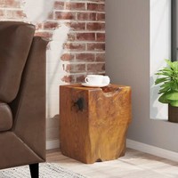 Teak Massiv Hocker 30X30X40Cm Sitzhocker Block Beistelltisch Holzhocker Vidaxl