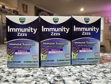3 Vicks Immunity Zzzs Elderberry Melatonin Immune Support 84 Tablets Total