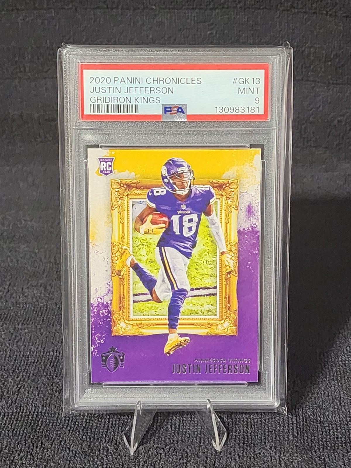 2020 Panini Chronicles - Gridiron Kings Justin Jefferson #GK-13 (RC) PSA 9