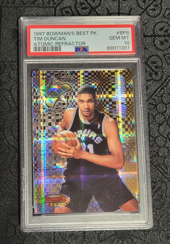 Tim Duncan 1997 Bowman's Best Pick Atomic Refractor PSA 10