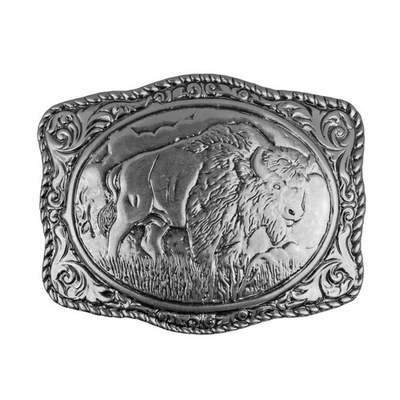 #ad #ad American Bison Buffalo Floral Belt Buckle Antique Silver Fits 1.5 inch Belts $24.26