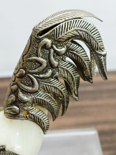 Vtg Very Detailed Metal/Plastic ROOSTER 4" FIGURINE=Marble plastic/Brass (?) - Picture 10 of 17