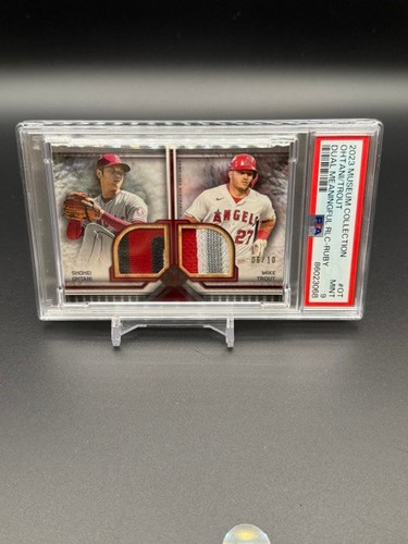2023 TOPPS Museum Collection Dual Game RELIC RUBY Ohtani / Trout # to 10  - PSA9
