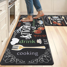 anti Fatigue Kitchen Rugs Set of 2, Cushioned Kitchen Mats for Floor