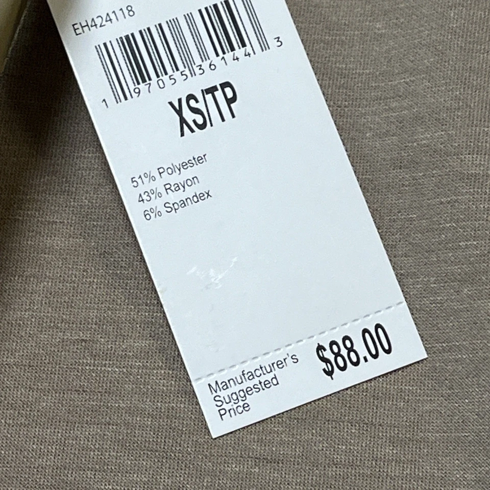 Elie Tahari 连帽衫女式 XS 灰褐色套衫袋鼠口袋柔软球衣针织 — 第 4/4 张图片