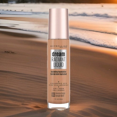 2 X - NEW Maybelline Dream Radiant Liquid Hydrating Foundation - Honey Beige 90 - Picture 3 of 4