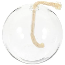 Cabilock 1 Set Clear Glass Oil Lamp Refillable Liquid Bliss Round Candle with