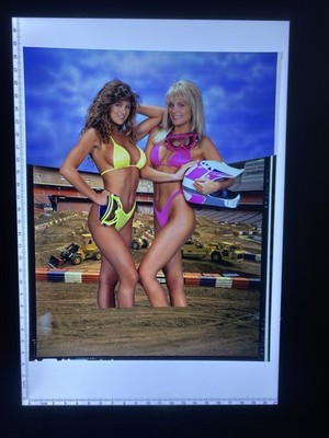 Sexy 2 Babes Bikini Promo Ad PINUP ORIGINAL 8''X10'' COLOR TRANSPARENCY Rare