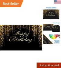 Stunning Black and Gold Glitter Bokeh Backdrop - Perfect for Milestone Parties