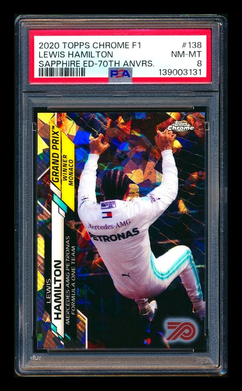 2020 Topps Chrome Sapphire F1 #138 Lewis Hamilton RC 70th Refractor #36/70 PSA 8