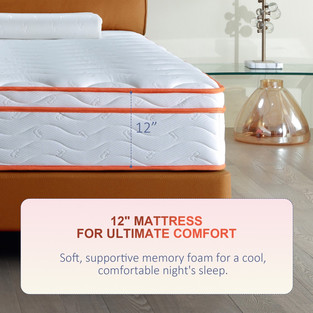 King Mattress, 12 Inch Hybrid Mattress, Individual Pocket Spring Mattresses