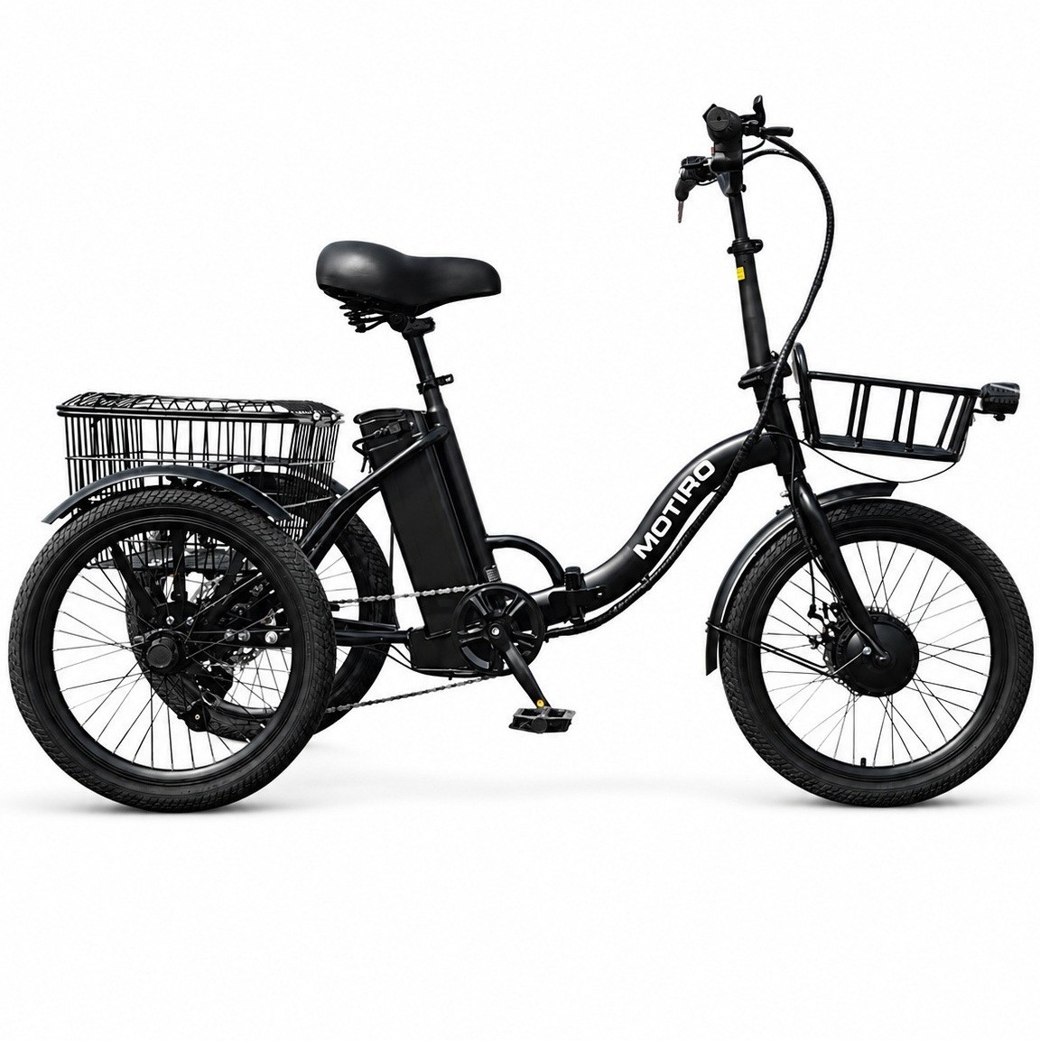 Triciclo Elettrico Adulti 20 Pollici Pieghevole 36V Bici Cargo 6 Velocità foto 2