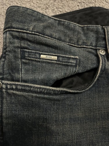 Hugo Boss Men's 36x32 Dark Wash Blue Jeans Delaware Slim Fit Stretch Zip Fly - Bild 2 von 7
