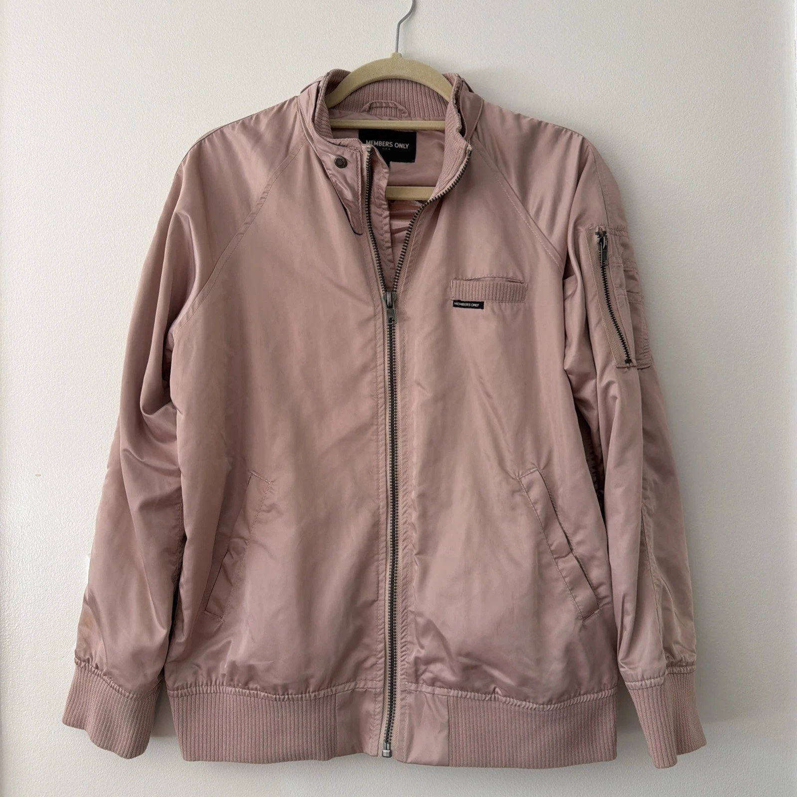 Members Only Iconic Racer Jacket Blush Pink Men's Medium bomber streetwear - product detail image 1