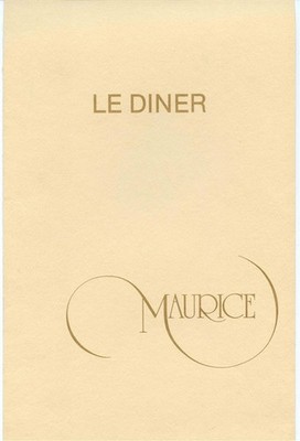 Maurice French Restaurant Le Diner Menu Hotel Parker Meridien New York