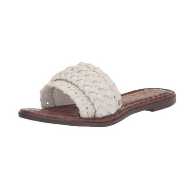 New Sam Edelman Giada braid white leather slide sandal shoe size 9.5 shoe