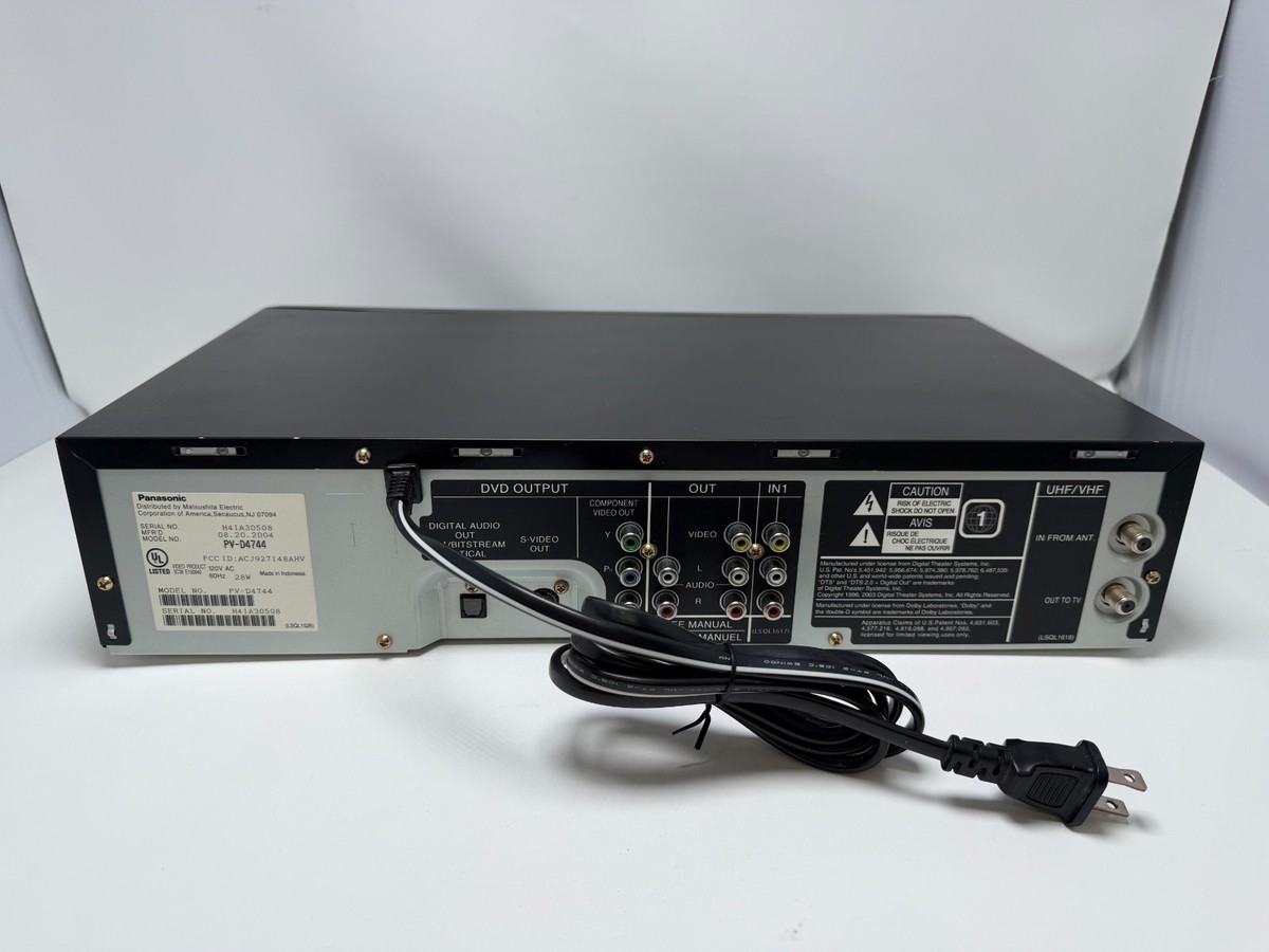 Panasonic PV-D4744 DVD VCR Combo - FOR PARTS - Good VCR / Bad DVD