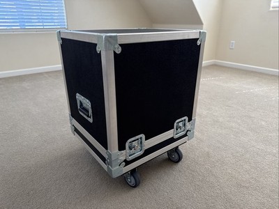Brand New CRT Flight Case Road Case w/ Casters Lift-Off Lid Black ABS