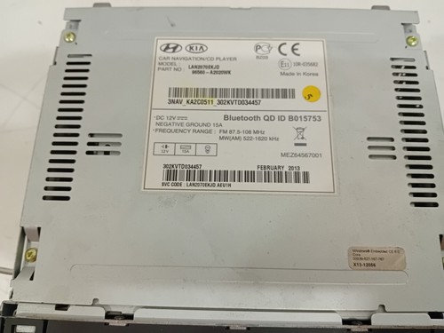 Système de navigation mode Kia Pro ceed 1.6 GDi 96560A2020WK