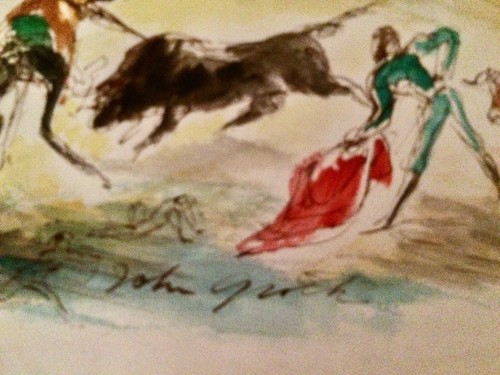 JOHN GROTH Bullfight Impressions ink and wash drawing 1947 unframed multi color - Picture 4 of 10