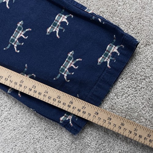 LL Bean Pajama Pants Womens Medium Blue Flannel Dog Print Drawstring PJ - Picture 9 of 13