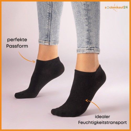 10 | 20 | 30 Paar Sneaker Socken Damen Herren Schwarz Weiß Grau Baumwolle - Bild 13 von 27