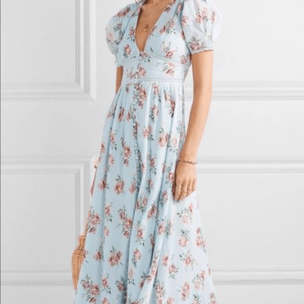 LoveShackFancy Stacy Floral Maxi Dress | eBay