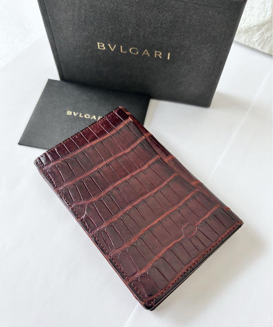 BVLGARI Bulgari Business Card Holder, Crocodile Leather, Brown | eBay