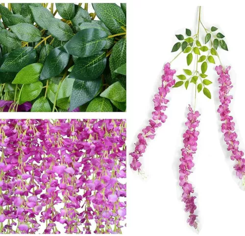 Guirnalda de vid de glicinia artificial 24 un. planta de flores falsas jardín decoración de bodas - Imagen 21 de 38