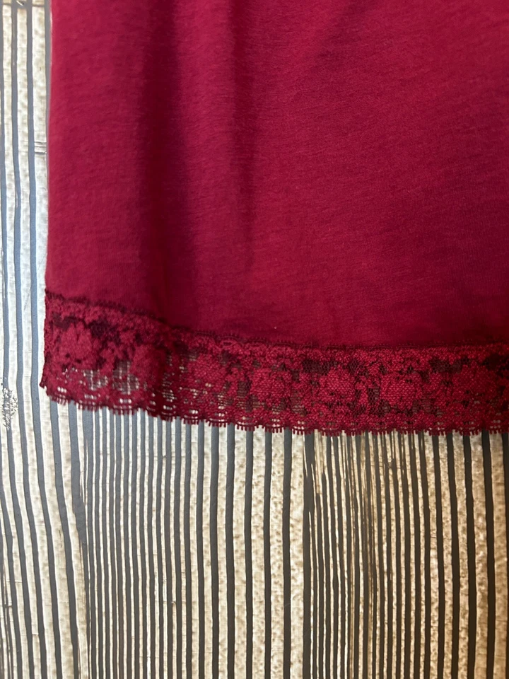 Винтажный ограниченный Майка Y2K кружева отделки красный тонкий эластичной регулируемые ремни Sz M - Изображение 3 из 4