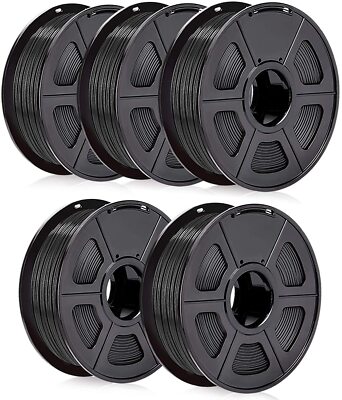 SUNLU PLA+ (PLA Plus) 3D Drucker Filament 1.75mm 5KG  +/- 0,02 Schwarz mit Spule