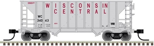 Atlas # 50004607 Greenville 100-Ton 2-Bay Hopper Wisconsin Central 34024 N MIB