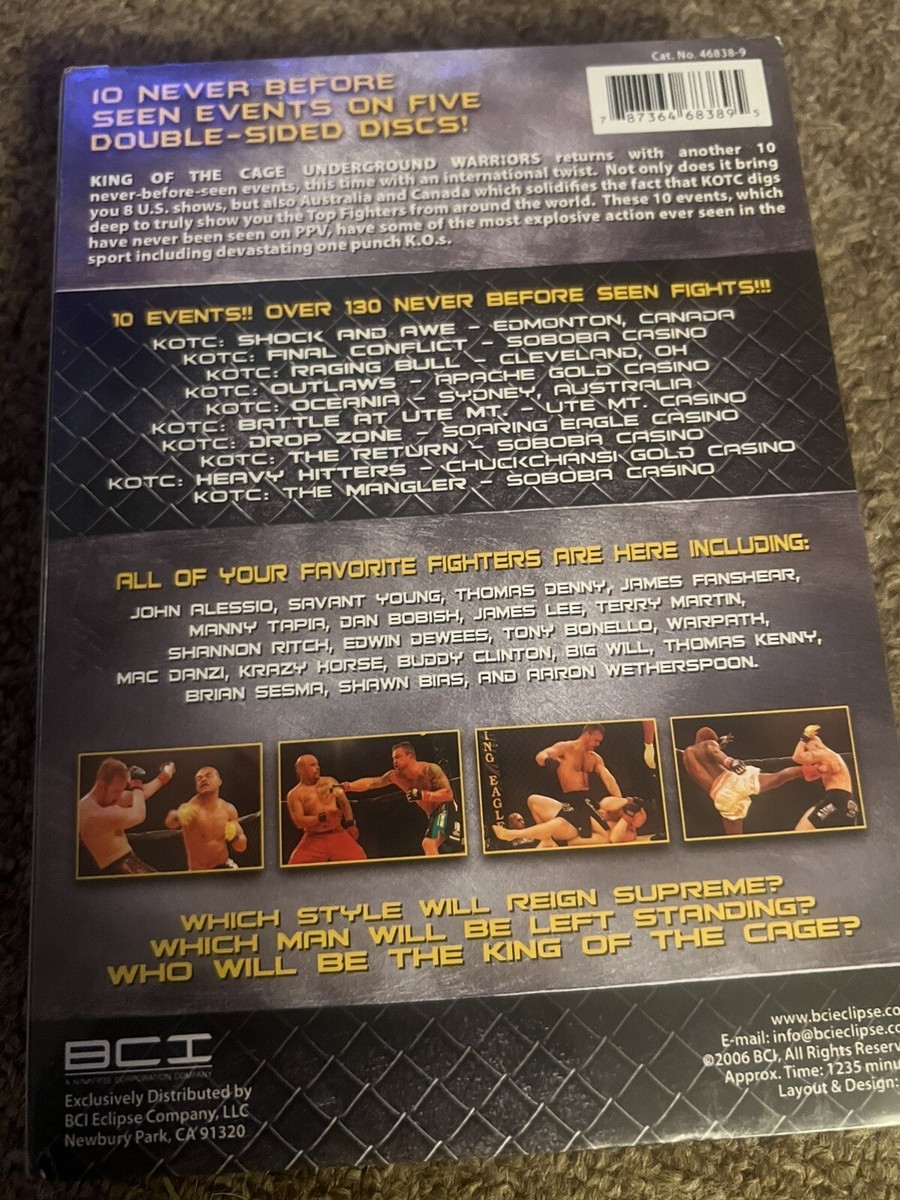 King of the Cage: Underground Warriors DVD, SEALED 20+ Hours 10
