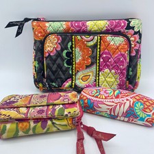 Vera Bradly lot of 3, purse, wallet & glass case, fun patterns bright colors