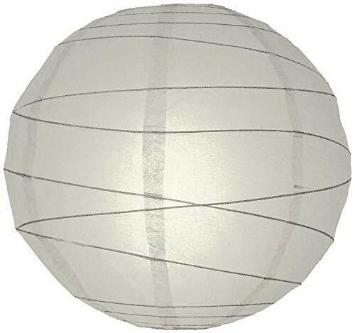 Quasimoon 8" Gray Irregular Ribbed Paper Lantern (10 PACK) by PaperLanternStore - Picture 1 of 3