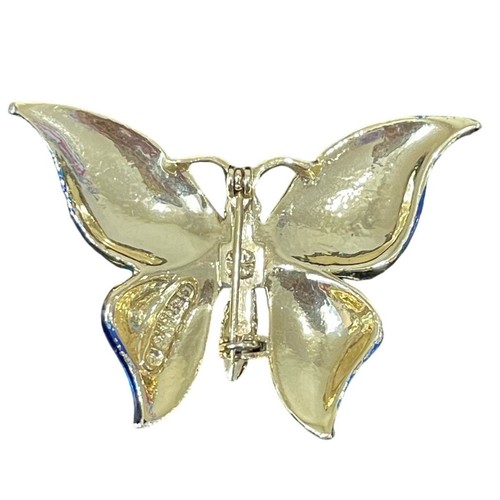 Gerry’s Butterfly Brooch Pin Gold Tone Blue Green Enamel Insect Nature Vintage - Picture 2 of 4