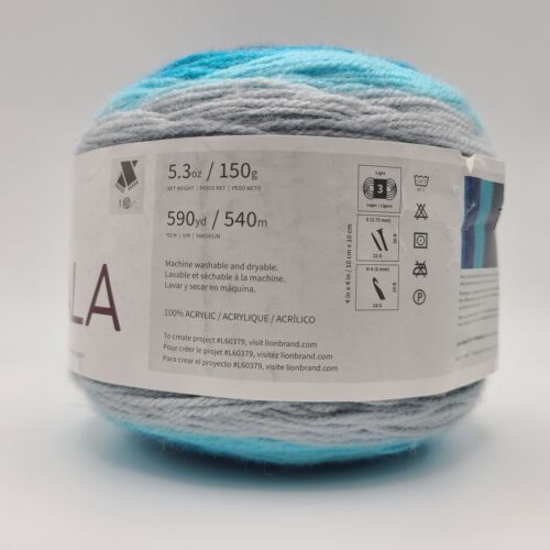 Lion Brand Mandala Yarn SPIRIT 150g 590yds Light 3 Acrylic Blue Gray - Bild 3 von 6