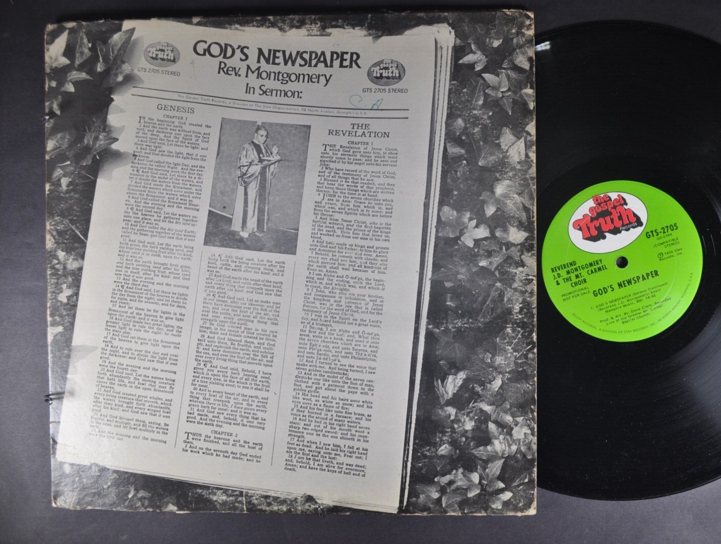 REV. MONTGOMERY In Sermon: God's Newspaper GOSPEL LP TGT