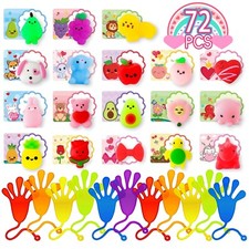 Garma 72 Pack Valentines Day Gifts Cards for Kids with Mochi Squishies Toys a...
